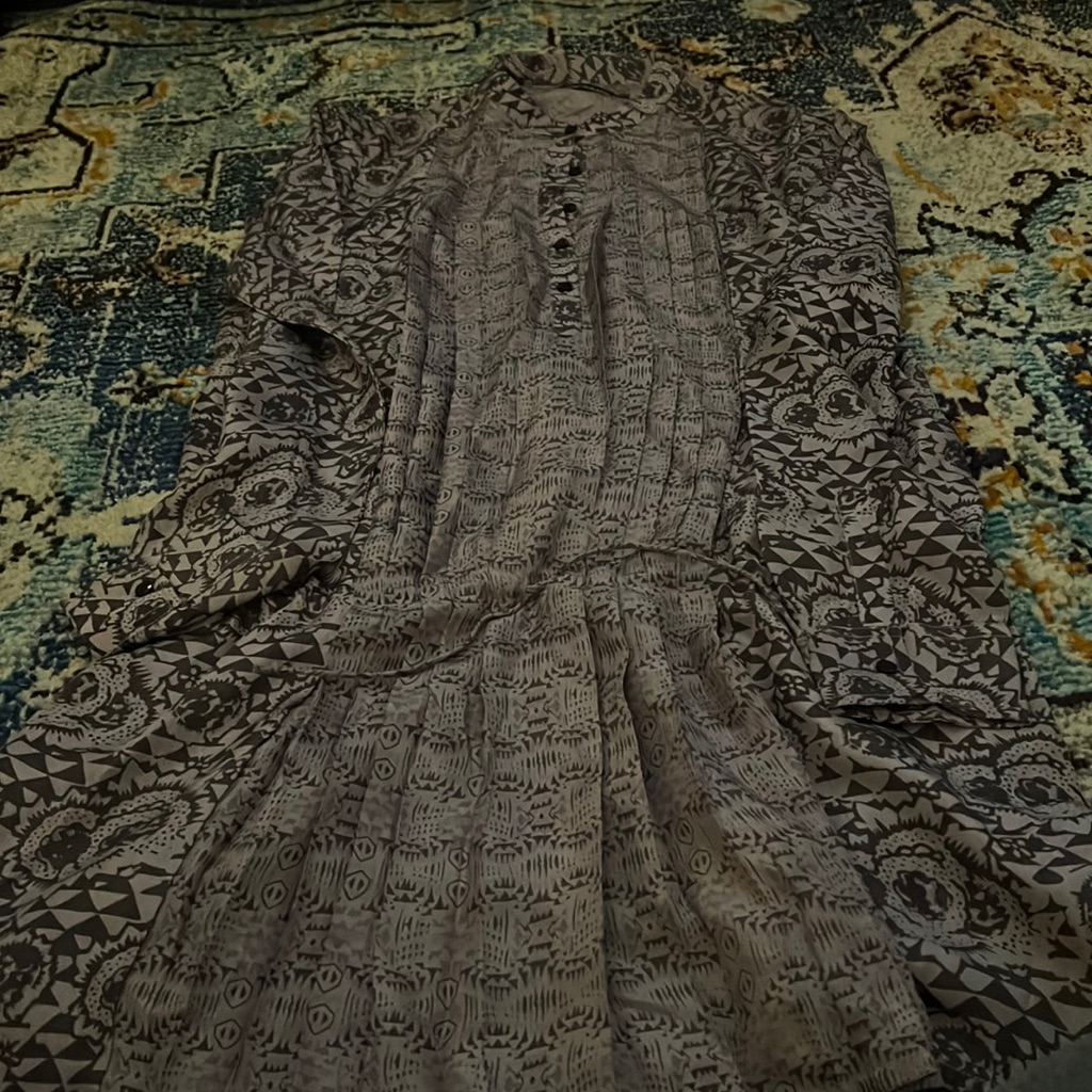 Antik Batik S/38 Purple Mauve Graphic Long Tunic/ Dress
